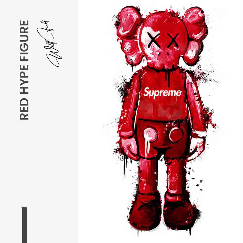 Red Kaws - Glass
