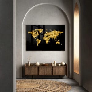 golden world map
